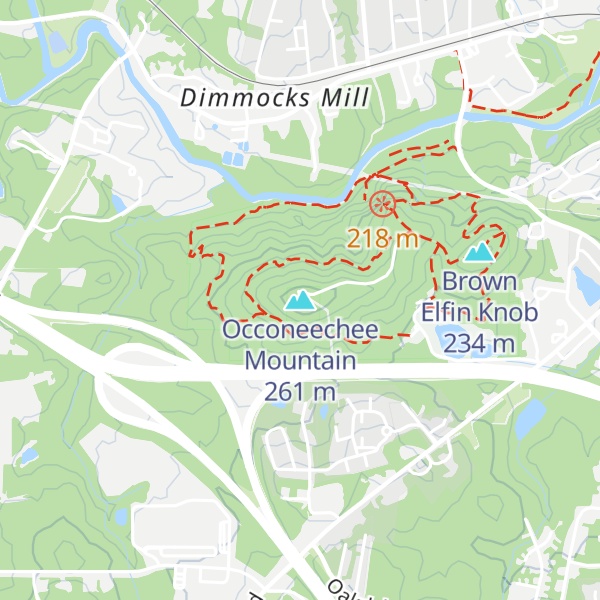 Map of Occoneechee Mountain