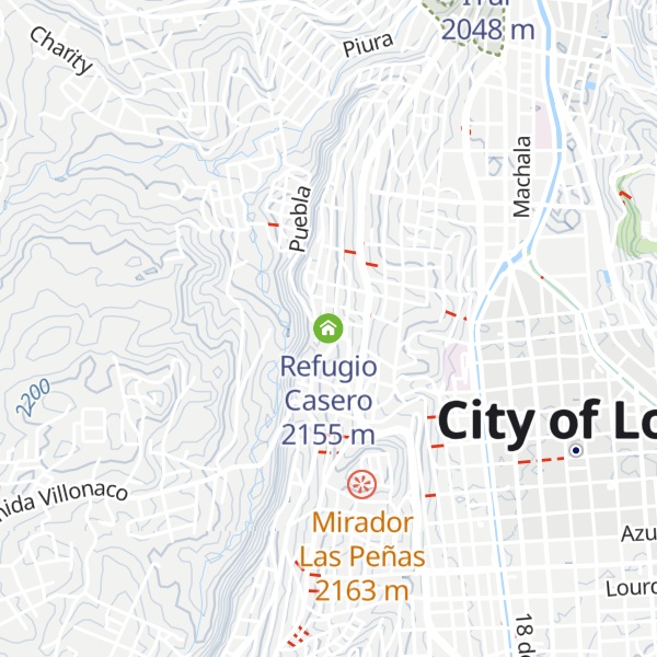 Map of Refugio Casero
