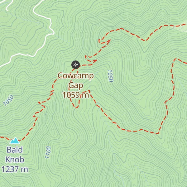 Map of Cow Camp Gap Shelter