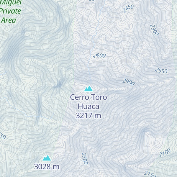 Map of Cerro Toro Huaca
