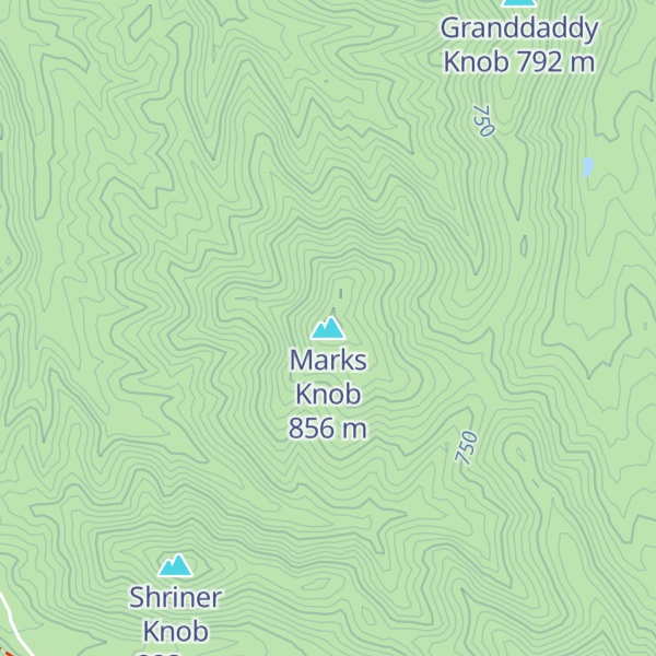 Map of Marks Knob