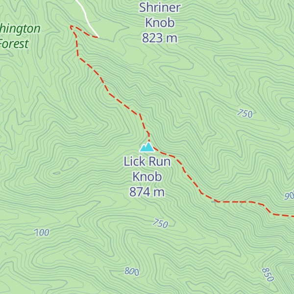 Map of Lick Run Knob