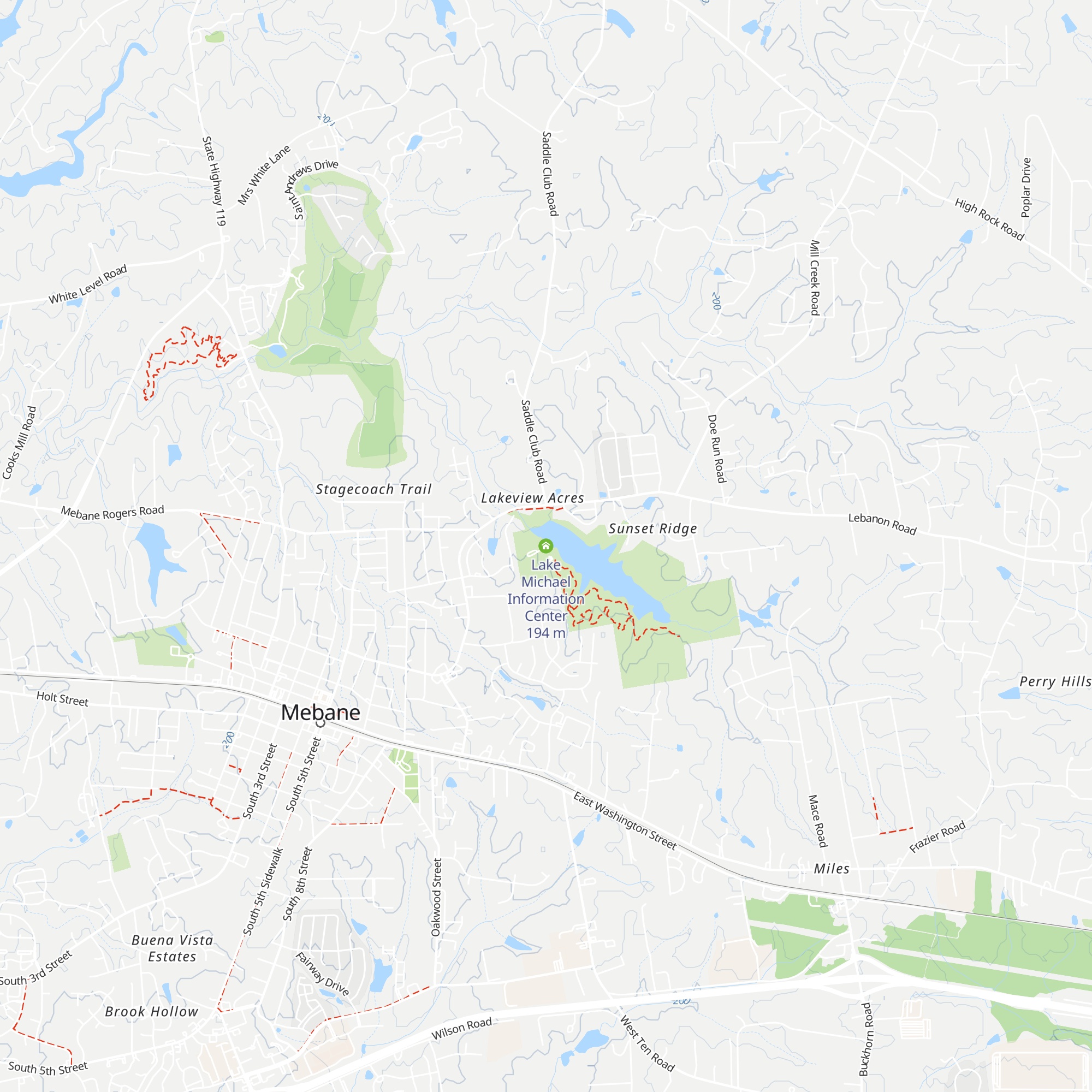 Lake Michael Information Center map