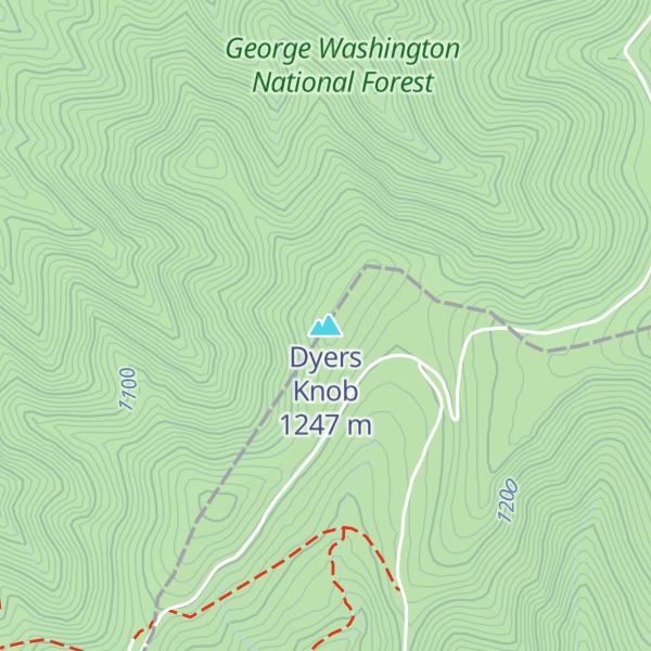 Map of Dyers Knob