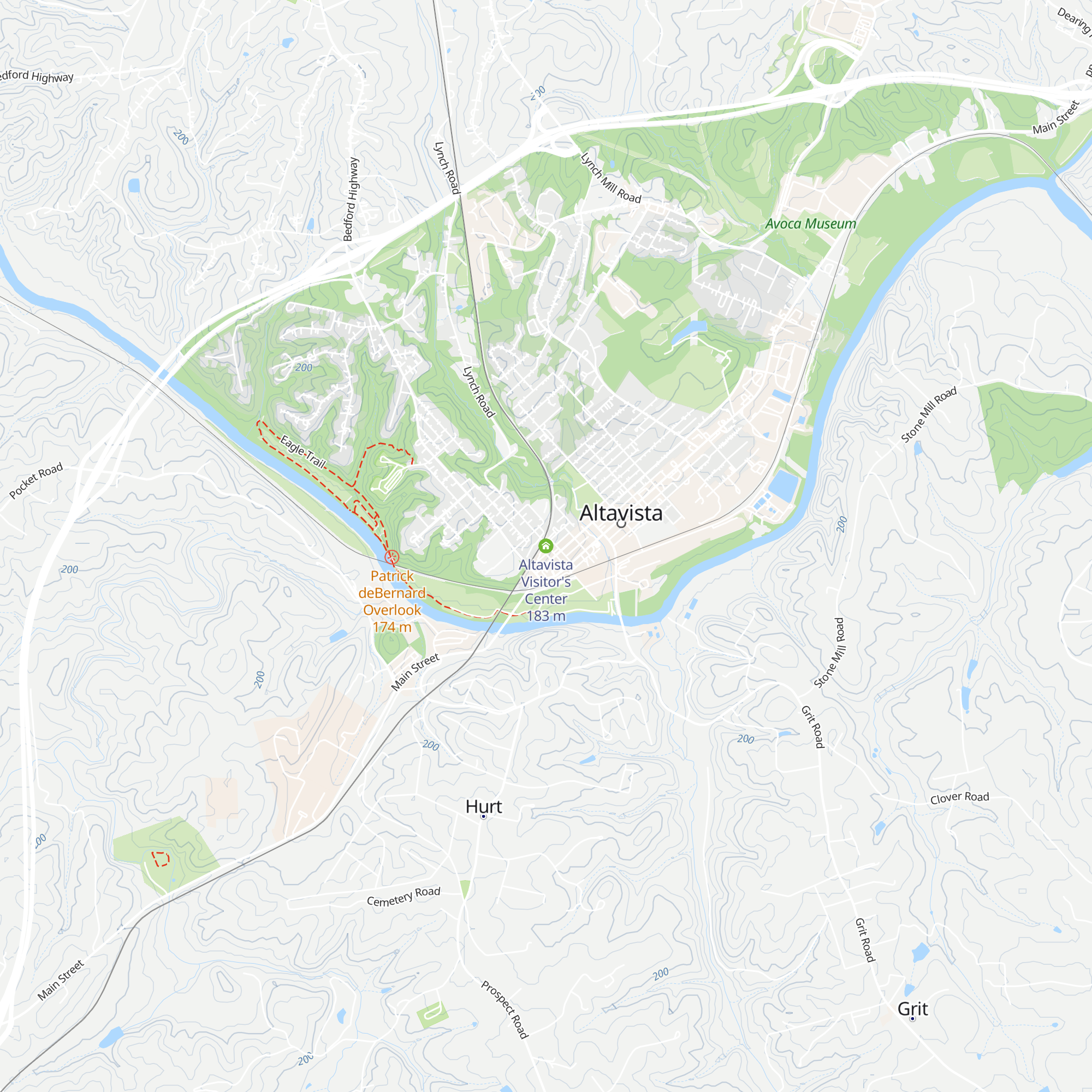 Altavista Visitor's Center map