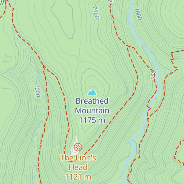 Map of Breathed Mountain