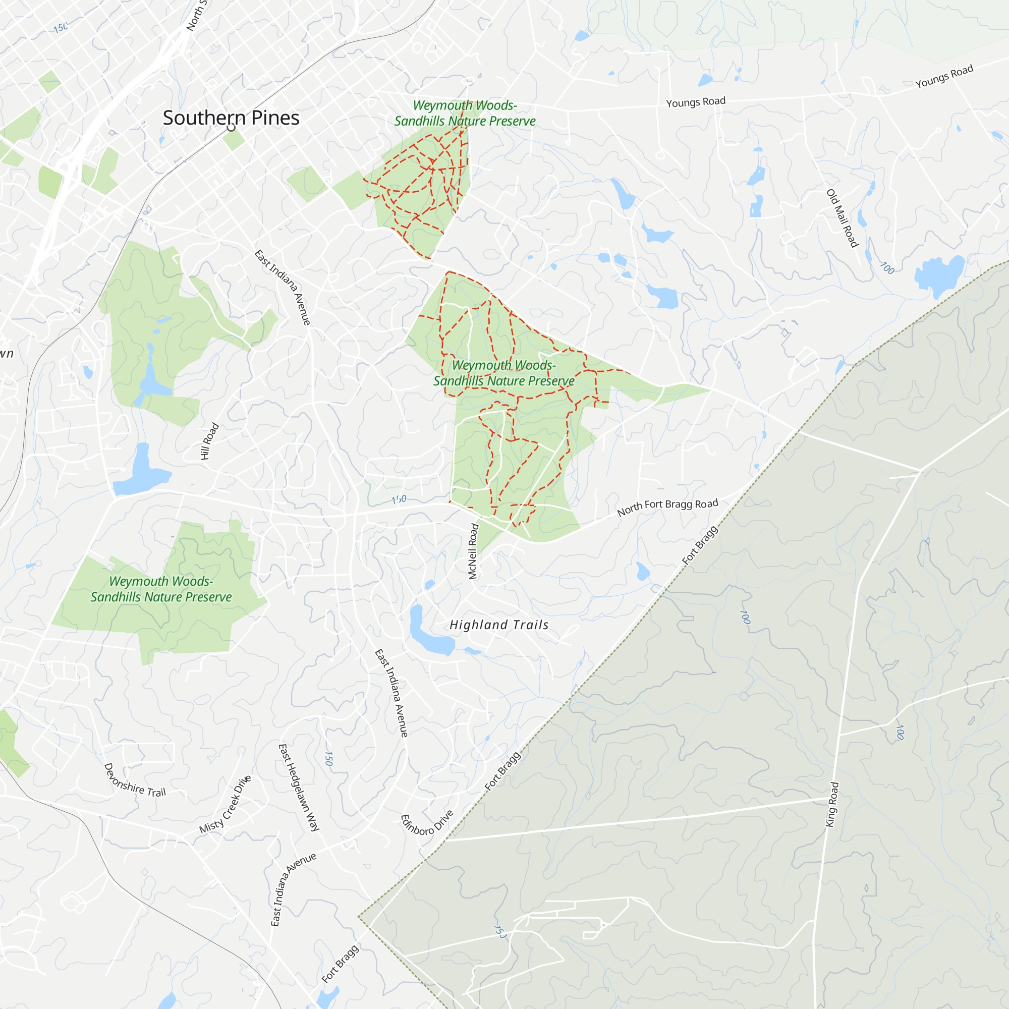 Weymouth Woods-Sandhills Nature Preserve-Visitors Center map