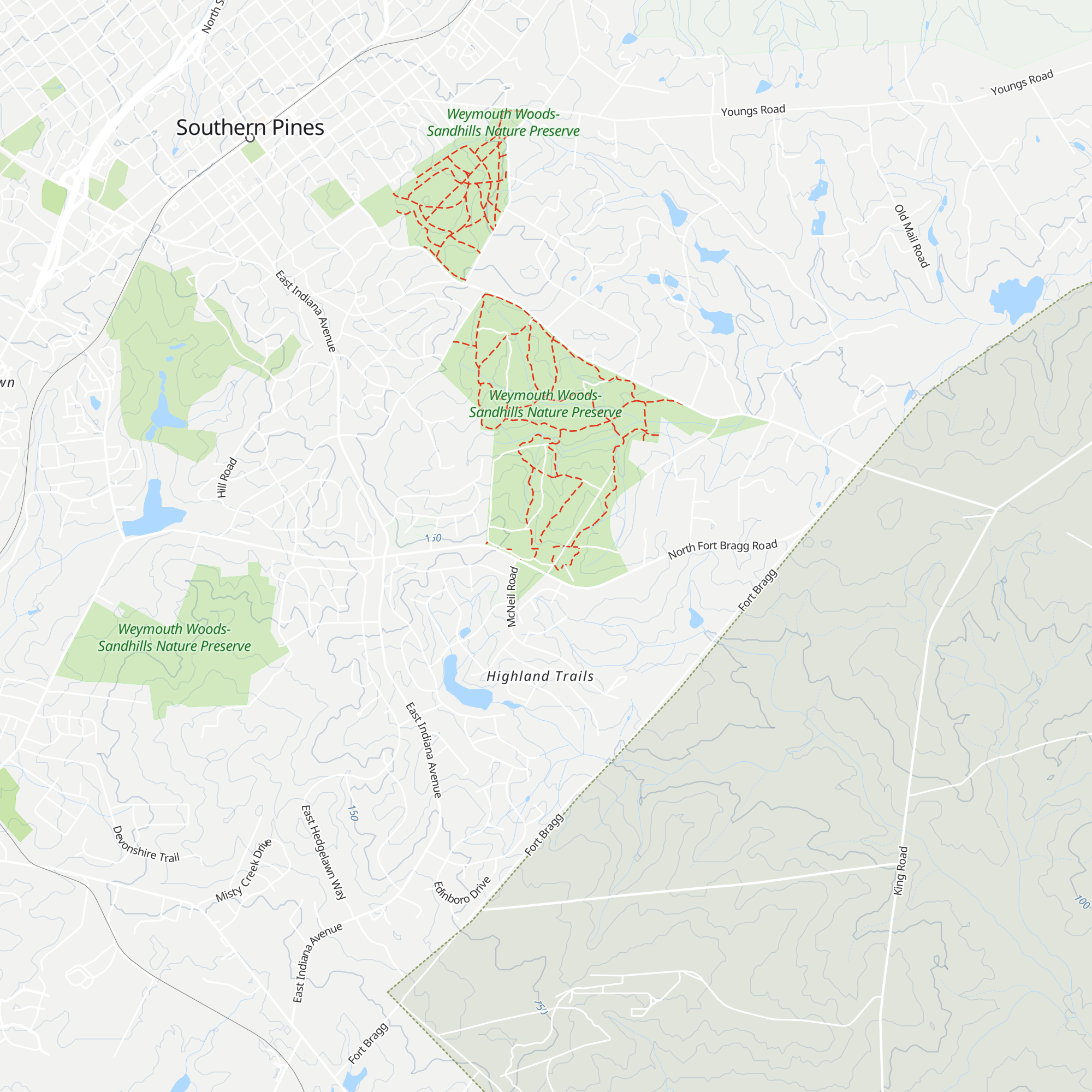 Weymouth Woods-Sandhills Nature Preserve-Visitors Center map