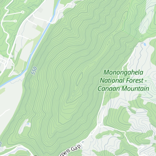 Map of Harper Knob