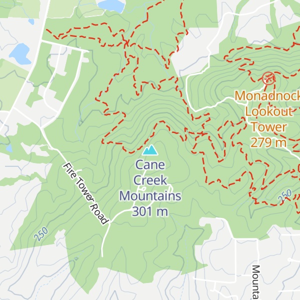 Map of Cane Creek Mountains