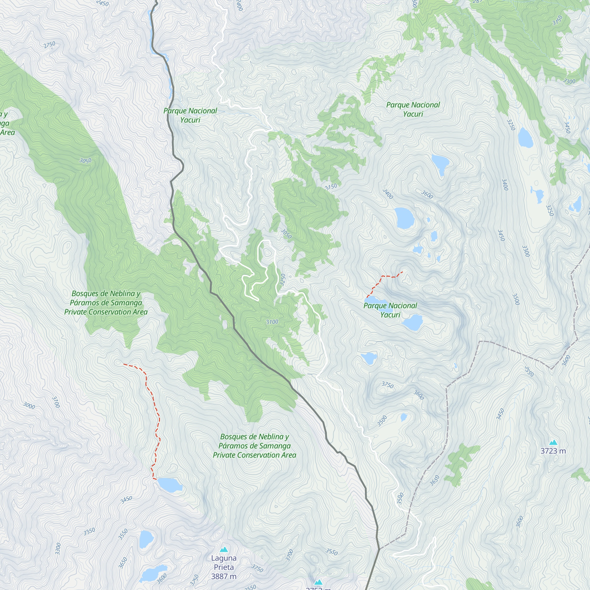 Refugio Lagunas de Jimbura map