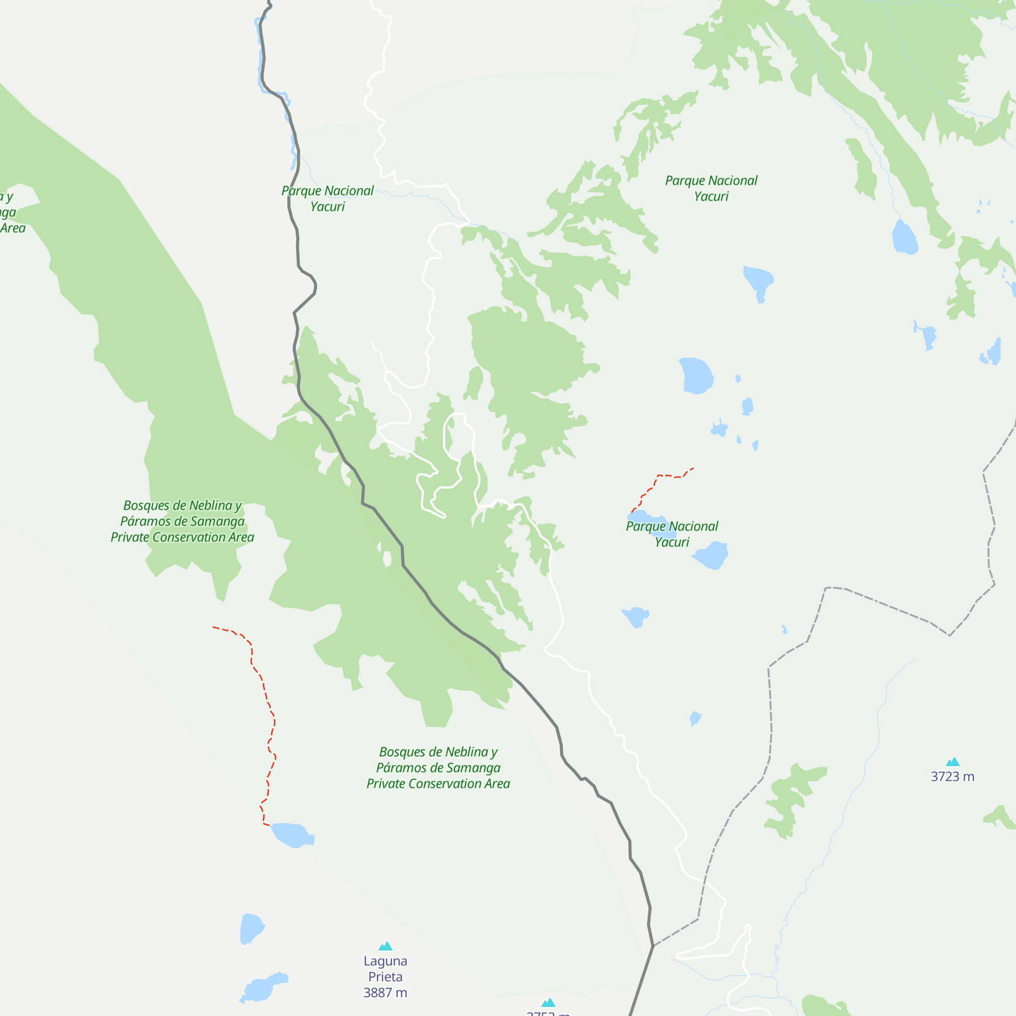 Refugio Lagunas de Jimbura map