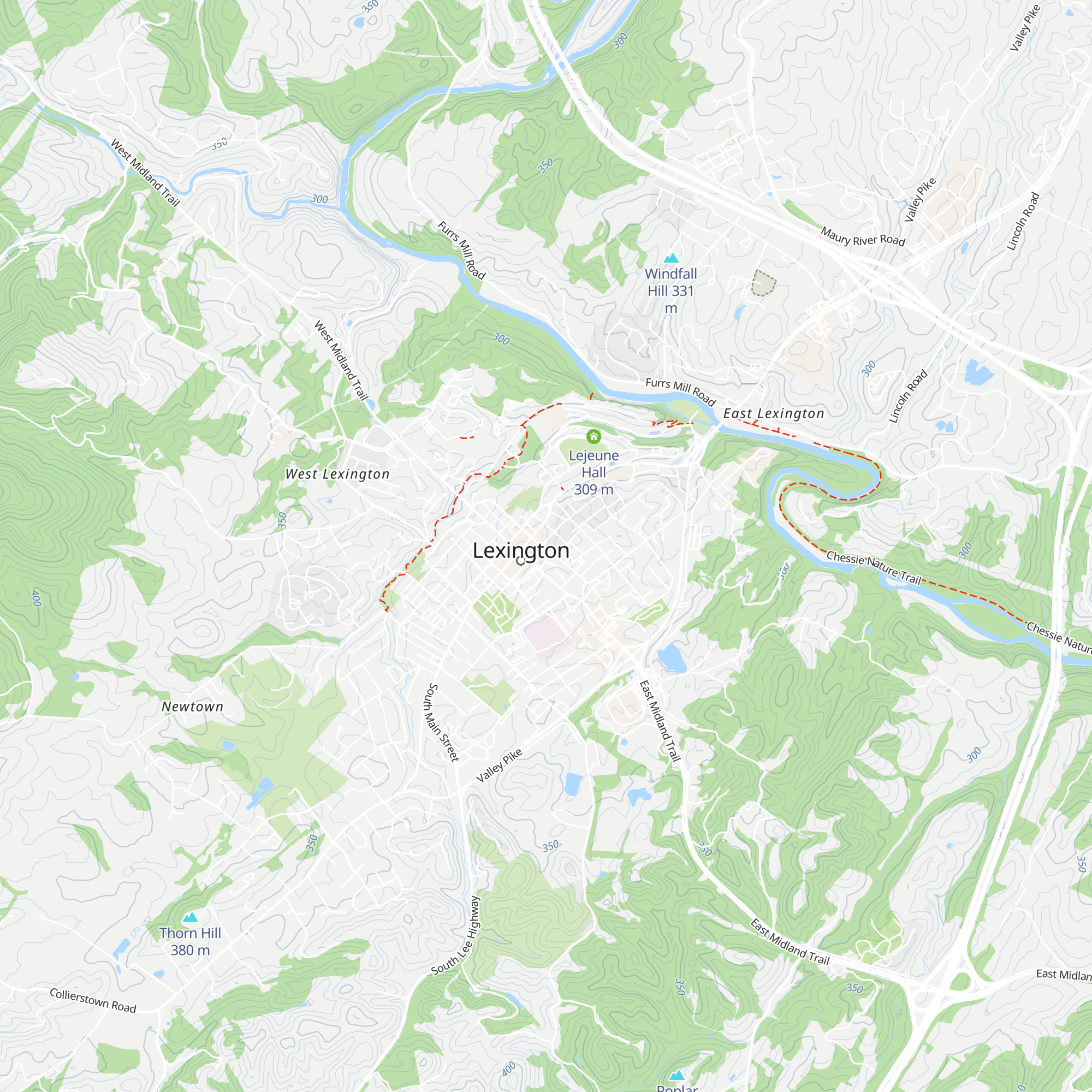 Lexington Visitors Center map