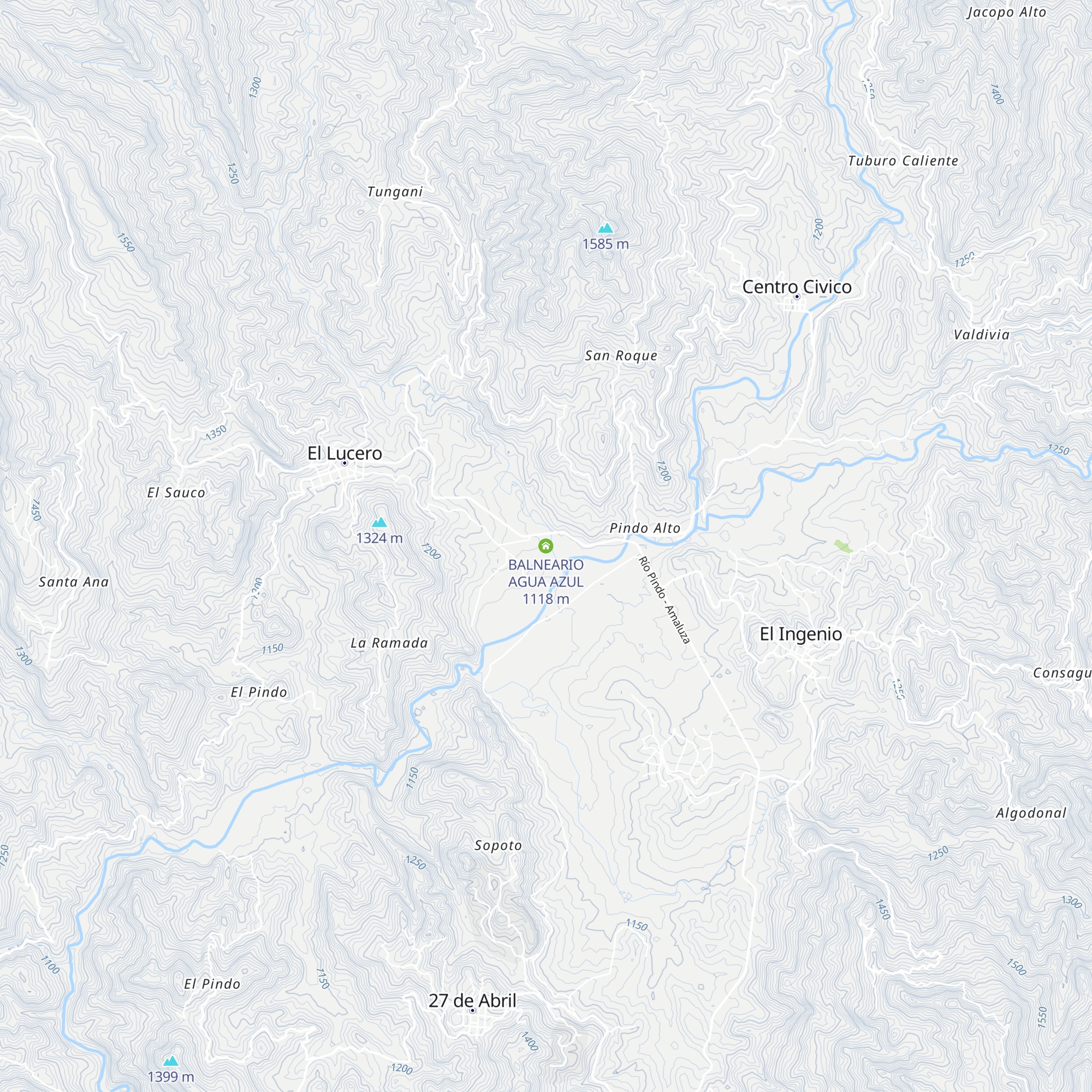 BALNEARIO AGUA AZUL map