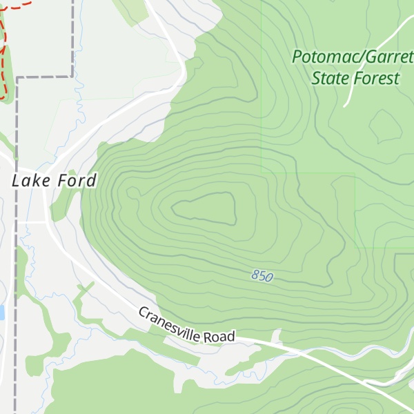 Map of Lewis Knob