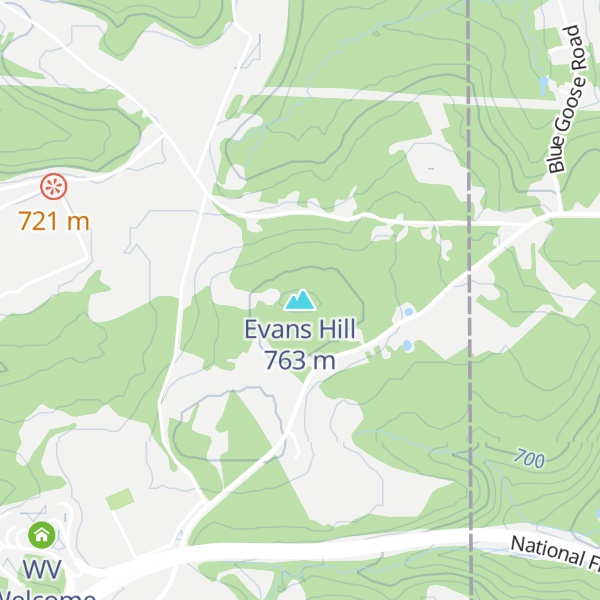 Map of Evans Hill