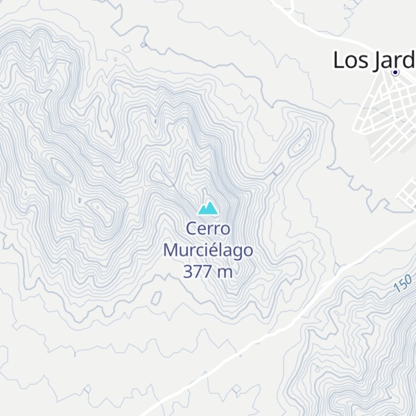 Map of Cerro Murciélago