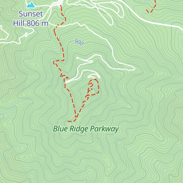 Map of Sharp Top Mountain