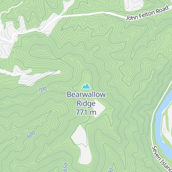 Map of Bearwallow Ridge
