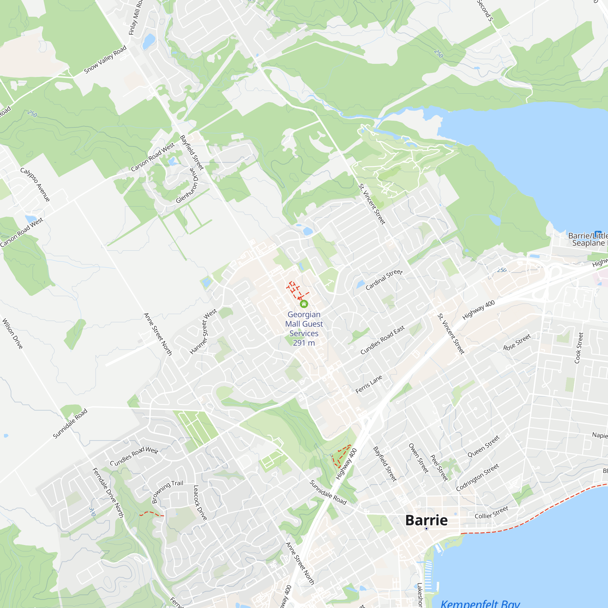 Georgian Mall Guest Services map