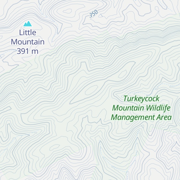 Map of Turkeycock Mountain