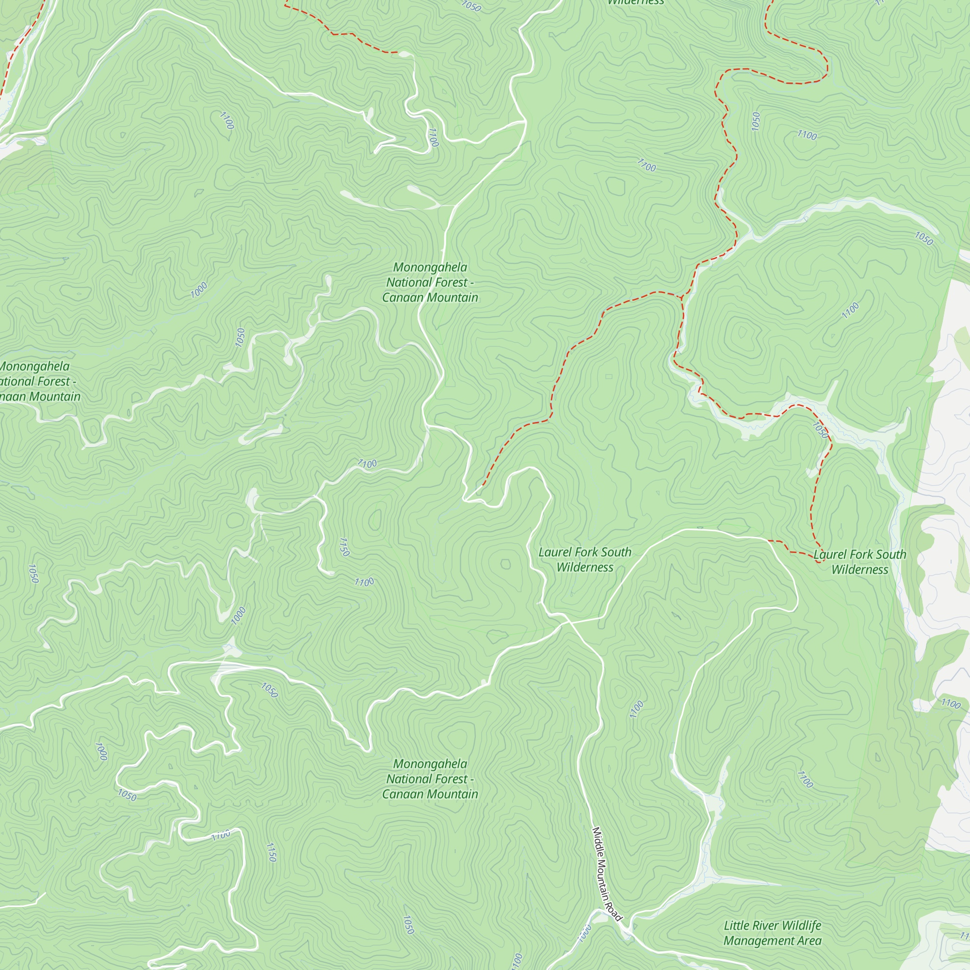 Middle Mountain Cabins map