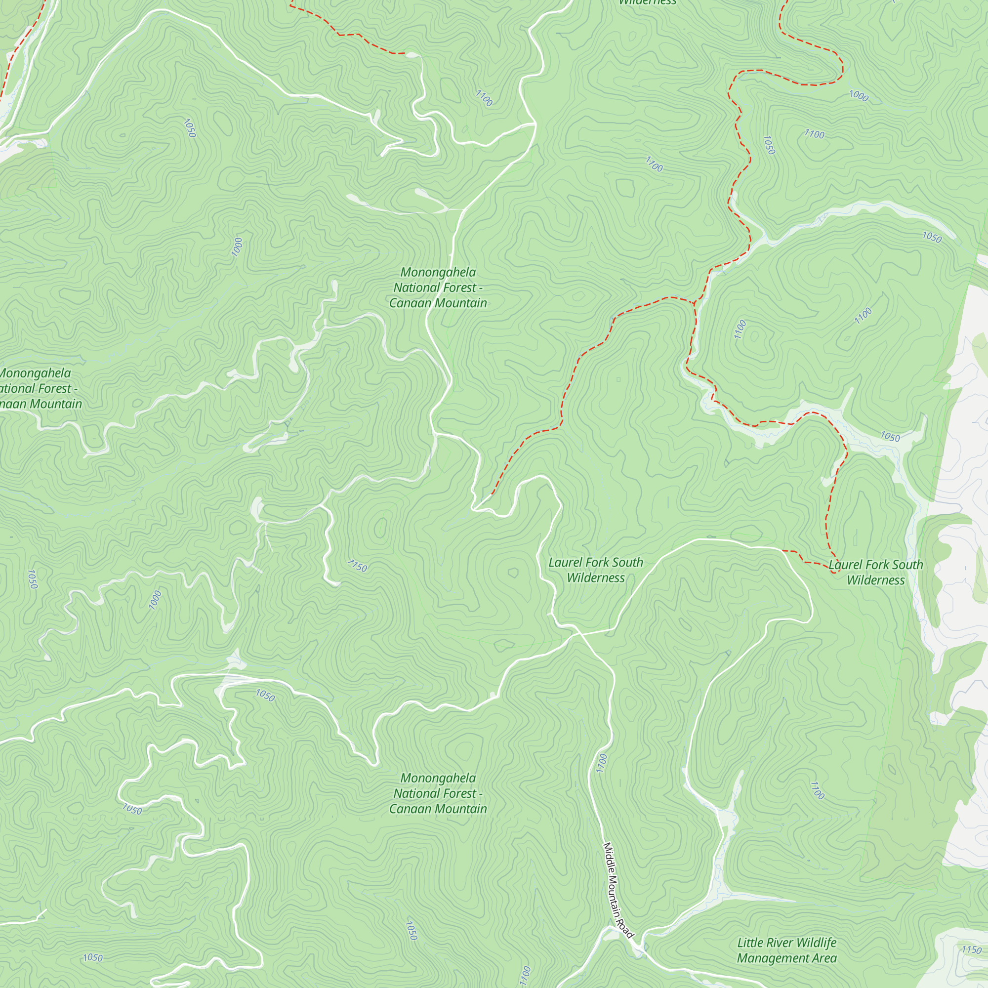 Middle Mountain Cabins map