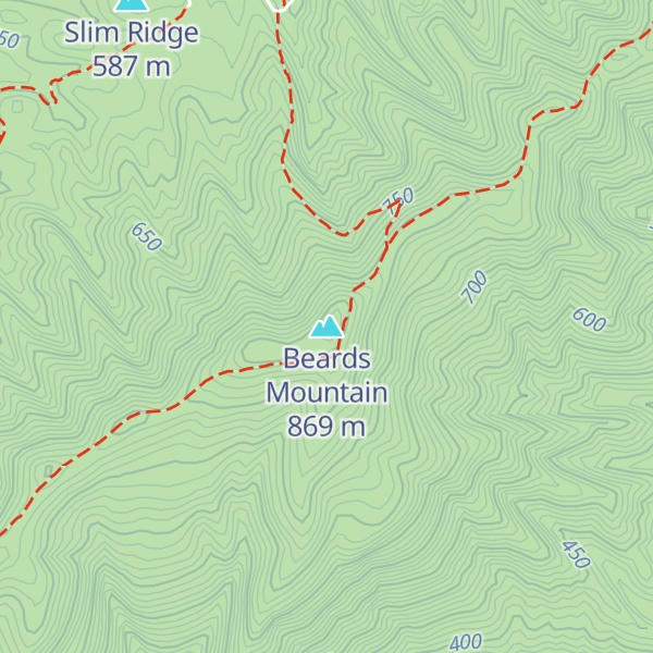 Map of Beards Mountain