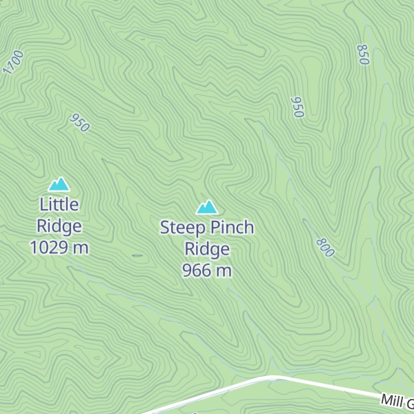 Map of Steep Pinch Ridge