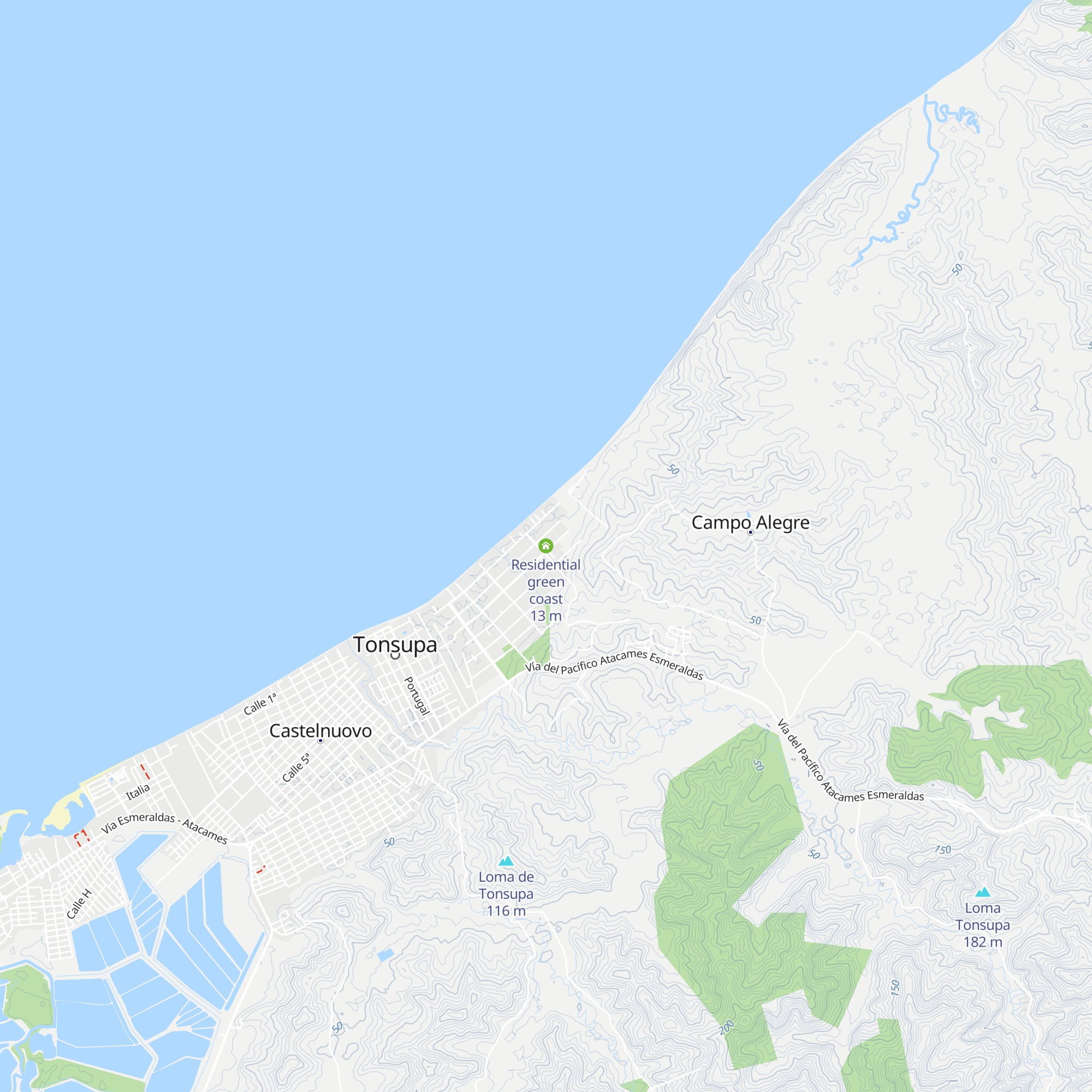 Residential green coast map