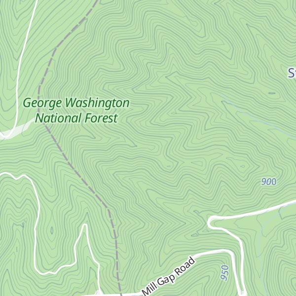 Map of Big Crooked Ridge