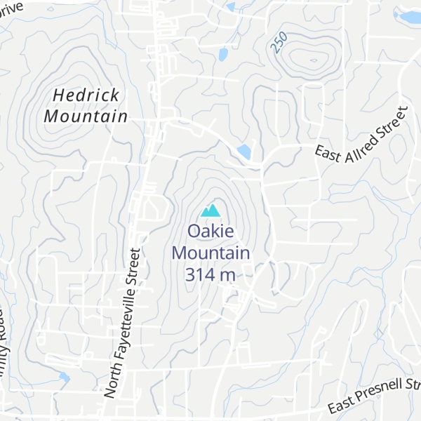 Map of Oakie Mountain