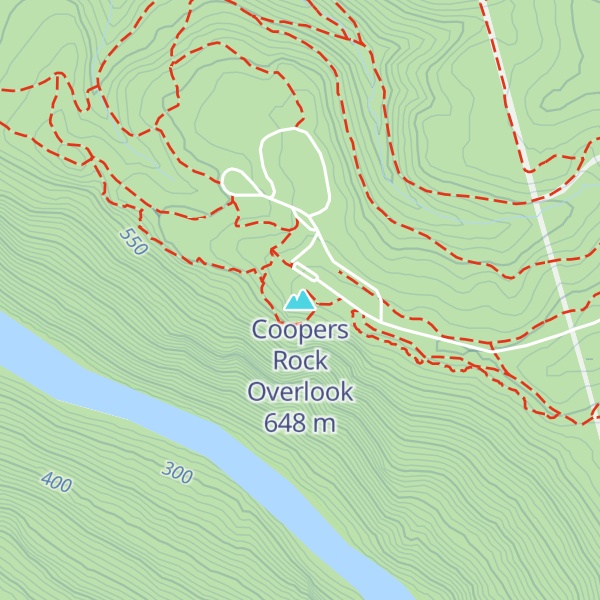 Map of Coopers Rock Overlook
