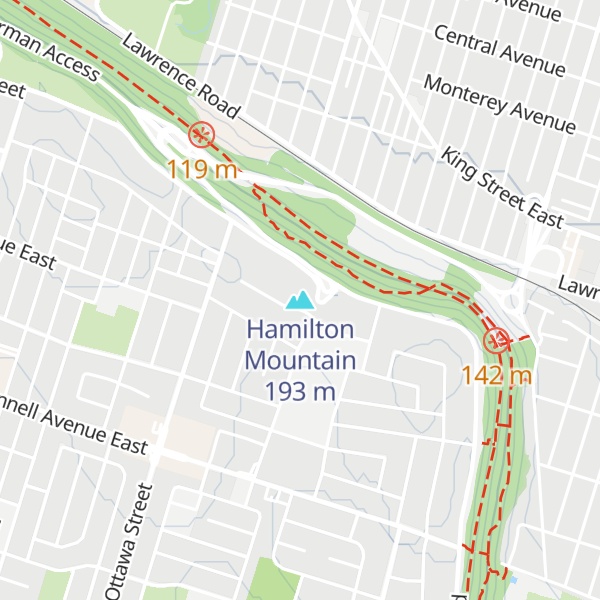 Map of Hamilton Mountain