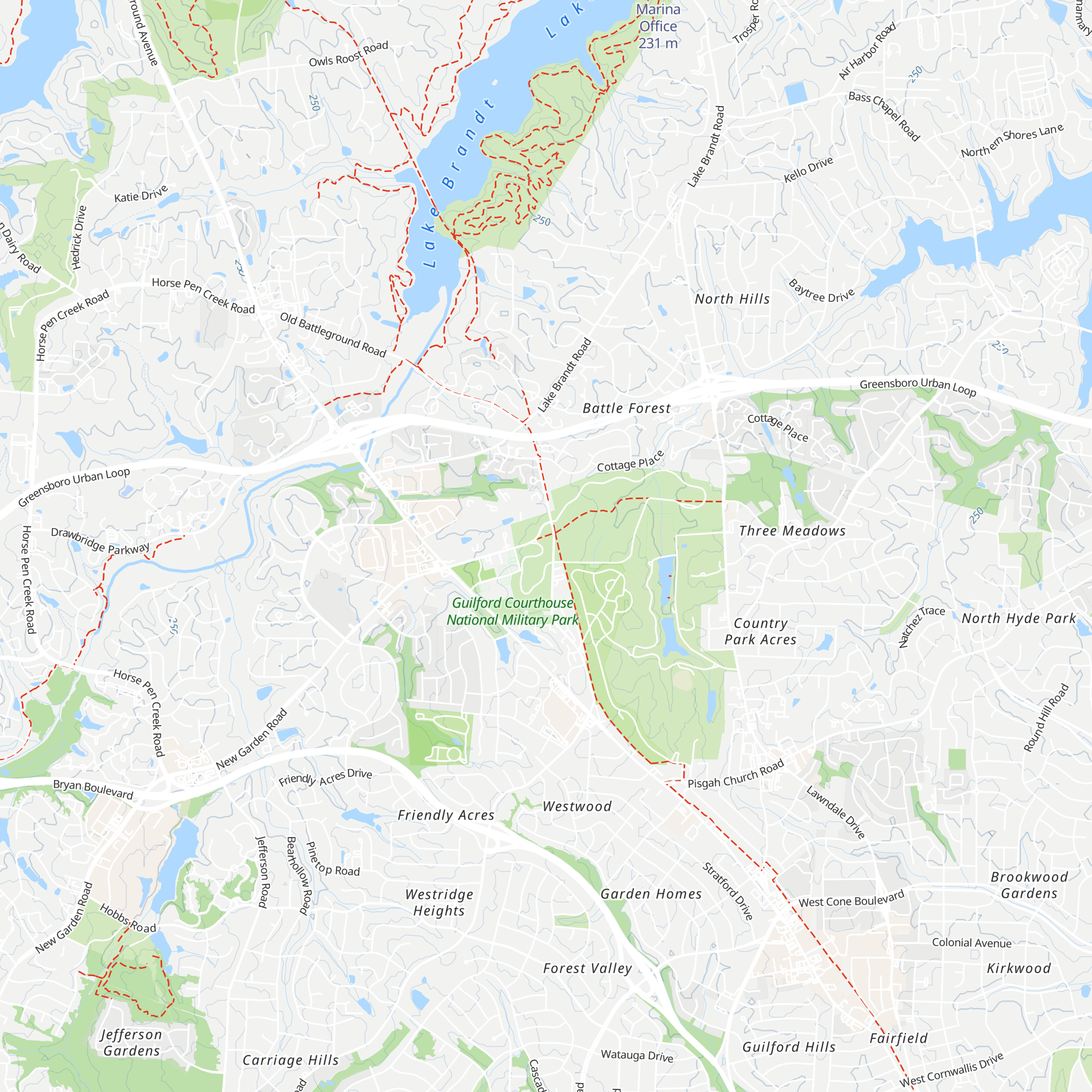 Guilford Courthouse National Military Park Visitor Center map