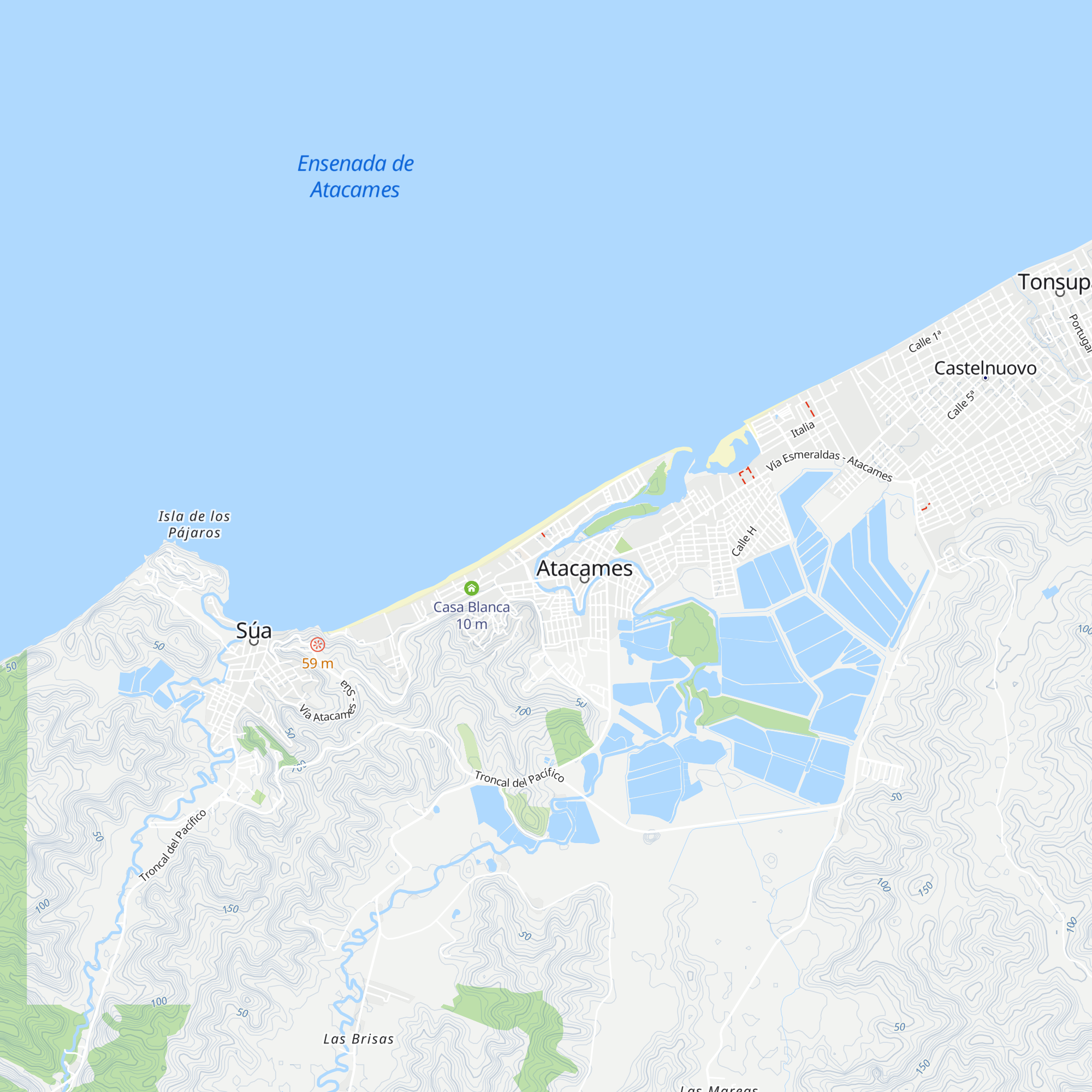 Cabañas Los Bohios map