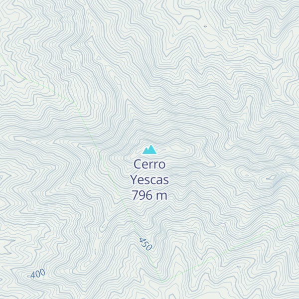 Map of Cerro Yescas