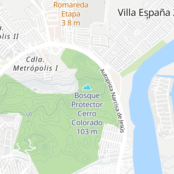 Map of Bosque Protector Cerro Colorado