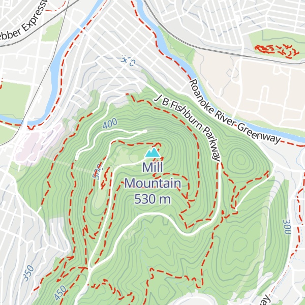 Map of Mill Mountain