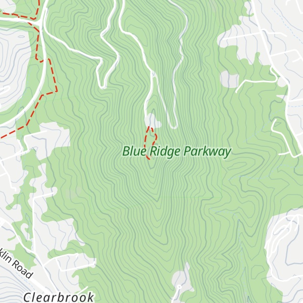 Map of Roanoke Mountain