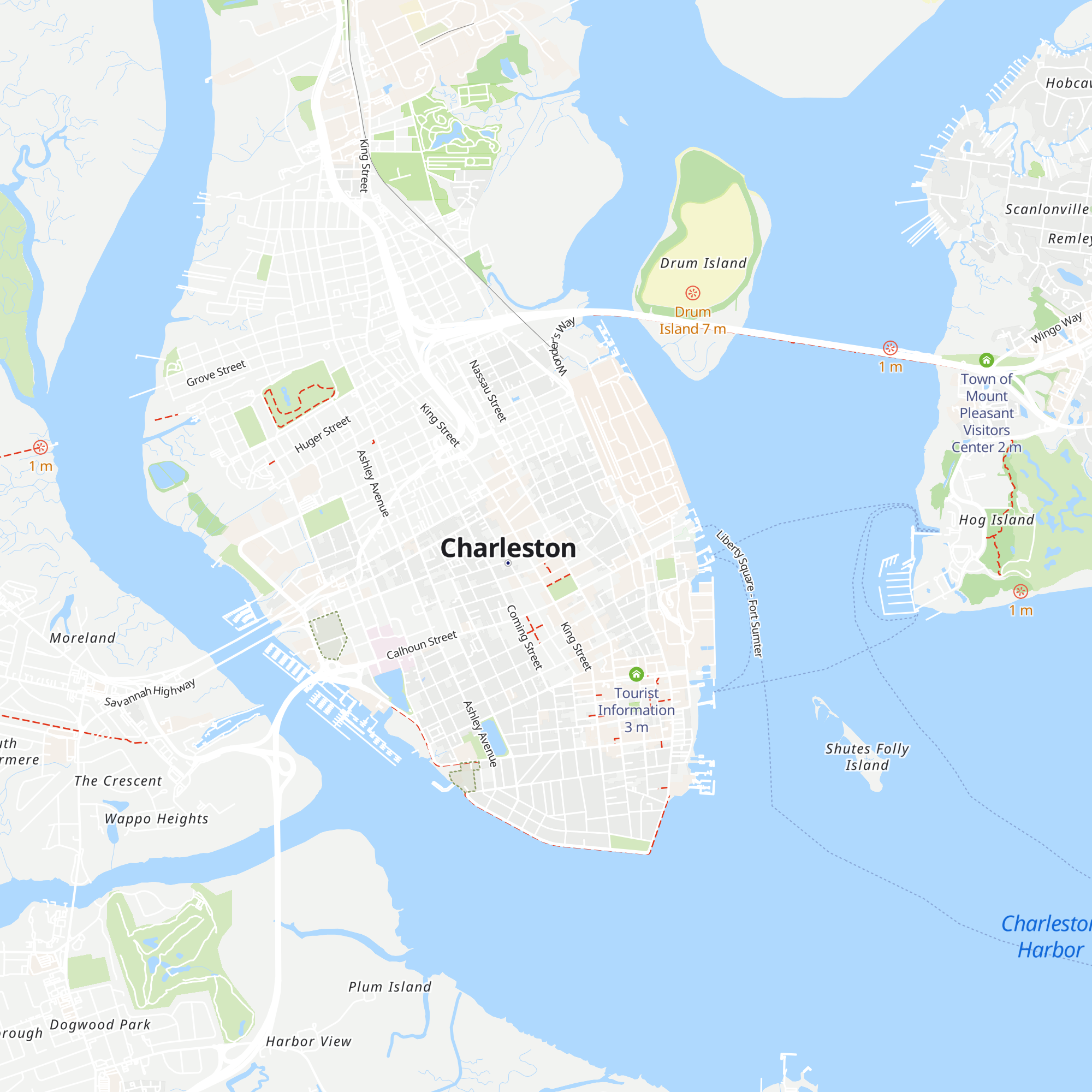 The Charleston Visitor Reception and Transportation Center map