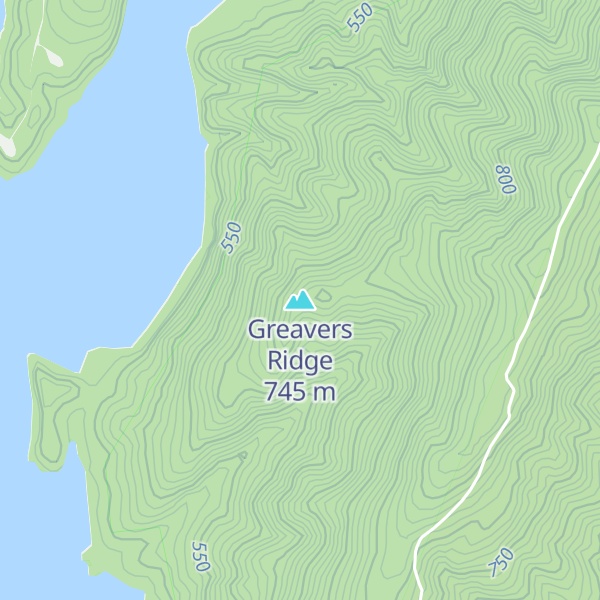 Map of Greavers Ridge