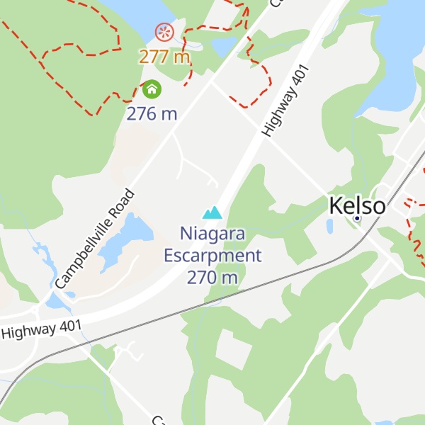 Map of Niagara Escarpment