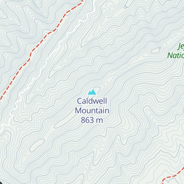 Map of Caldwell Mountain