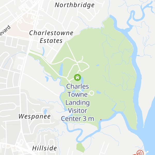 Map of Charles Towne Landing Visitor Center