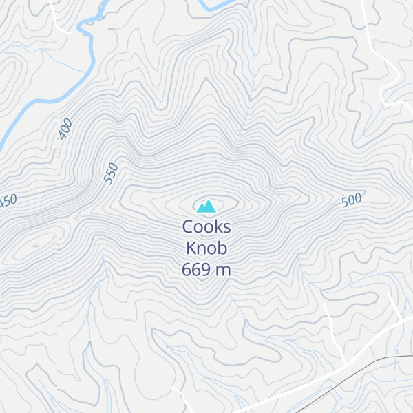 Map of Cooks Knob