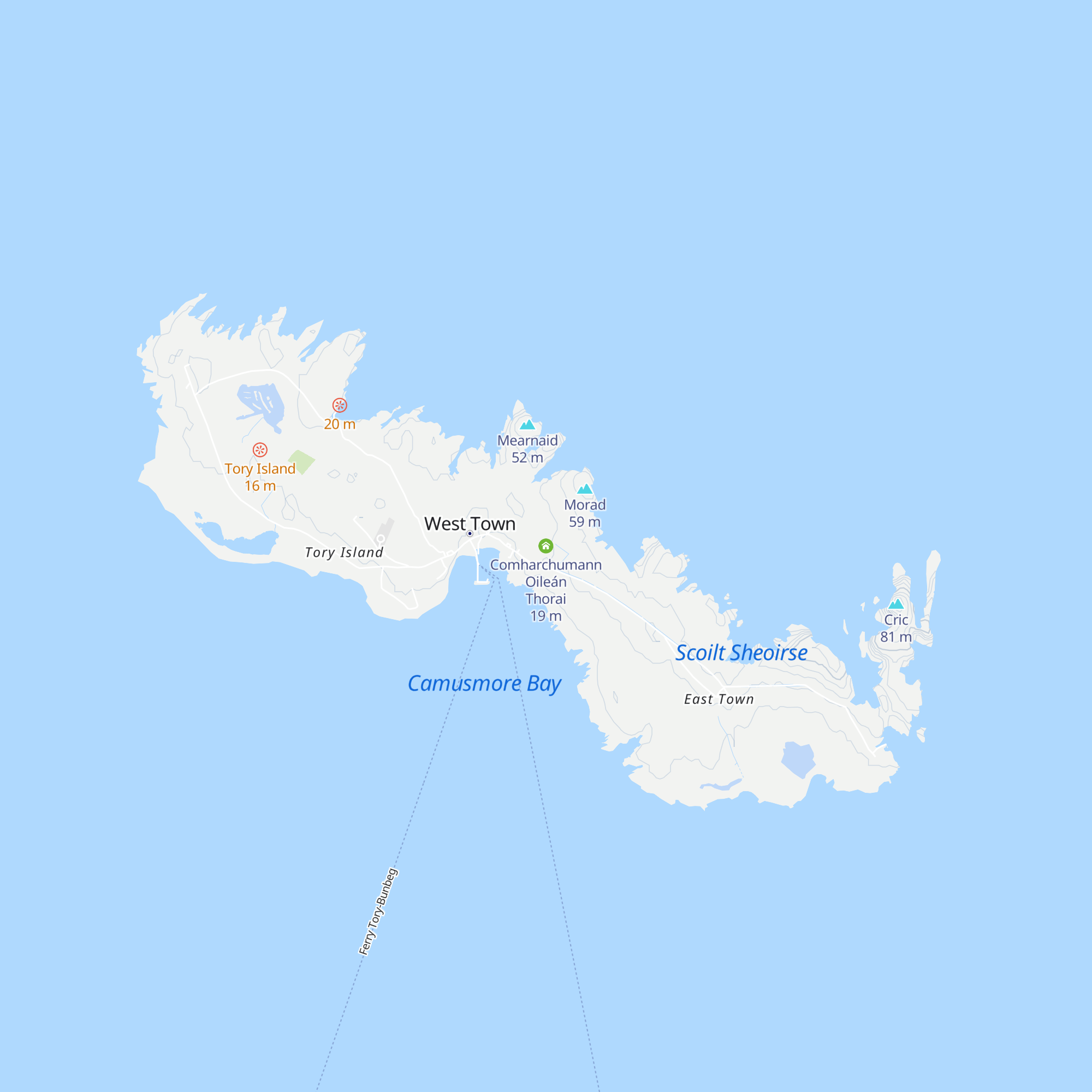 Comharchumann Oileán Thorai map