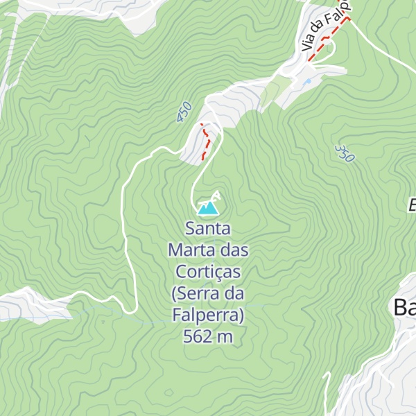 Map of Santa Marta das Cortiças (Serra da Falperra)