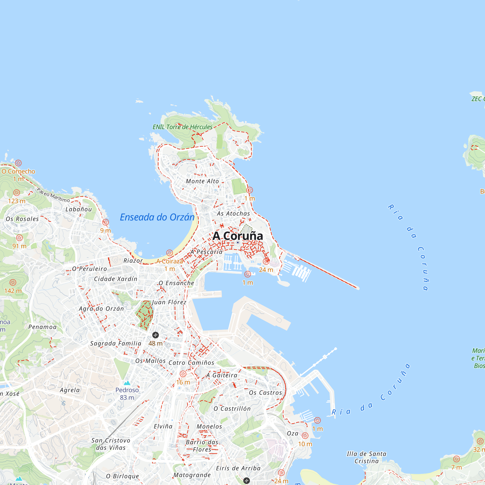 Tourism Information of Coruña map
