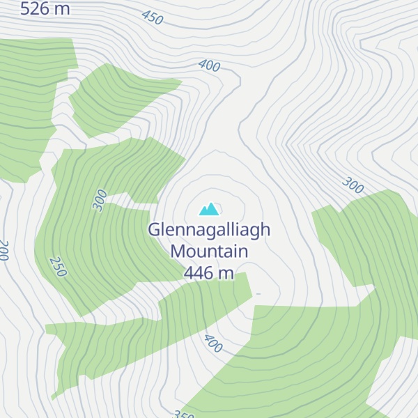 Map of Glennagalliagh Mountain